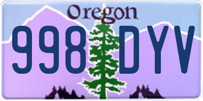 OR license plate 998DYV