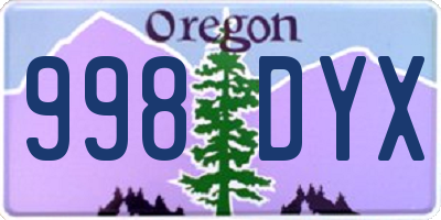 OR license plate 998DYX
