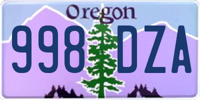 OR license plate 998DZA