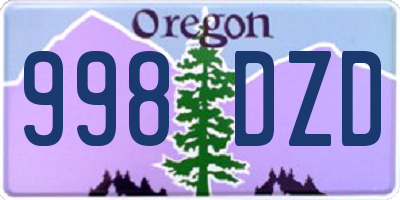 OR license plate 998DZD