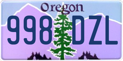 OR license plate 998DZL