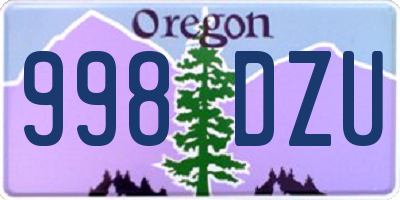 OR license plate 998DZU