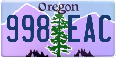 OR license plate 998EAC