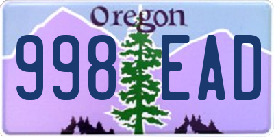 OR license plate 998EAD