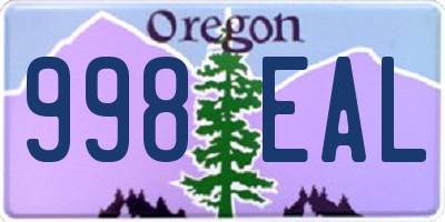 OR license plate 998EAL