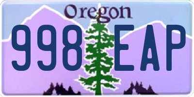OR license plate 998EAP