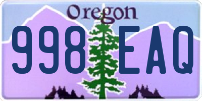 OR license plate 998EAQ