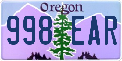 OR license plate 998EAR