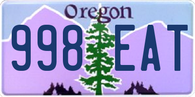 OR license plate 998EAT