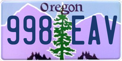 OR license plate 998EAV