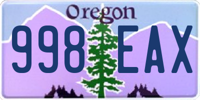 OR license plate 998EAX