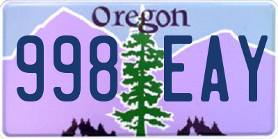 OR license plate 998EAY