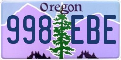 OR license plate 998EBE