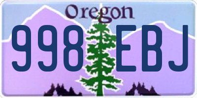 OR license plate 998EBJ