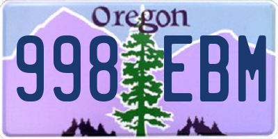 OR license plate 998EBM