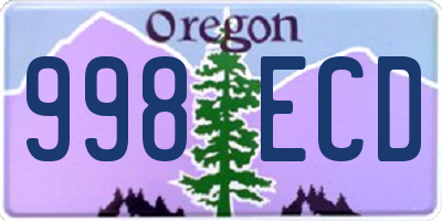 OR license plate 998ECD