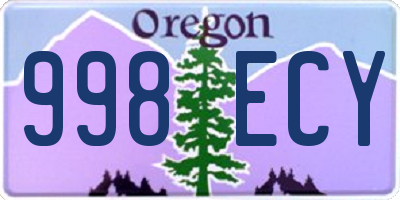 OR license plate 998ECY