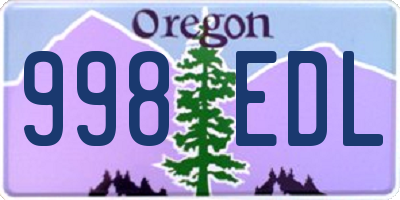 OR license plate 998EDL