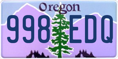 OR license plate 998EDQ