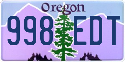 OR license plate 998EDT