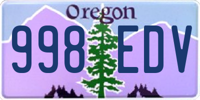 OR license plate 998EDV