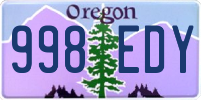 OR license plate 998EDY