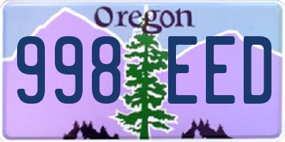 OR license plate 998EED