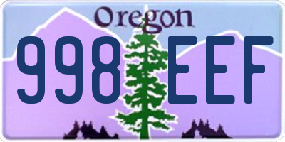 OR license plate 998EEF