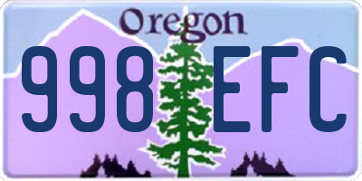 OR license plate 998EFC