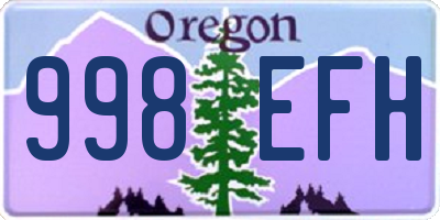 OR license plate 998EFH