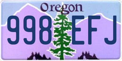 OR license plate 998EFJ