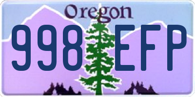 OR license plate 998EFP