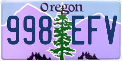 OR license plate 998EFV