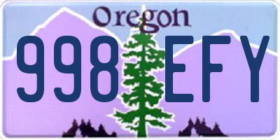 OR license plate 998EFY