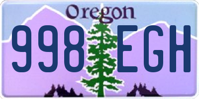 OR license plate 998EGH