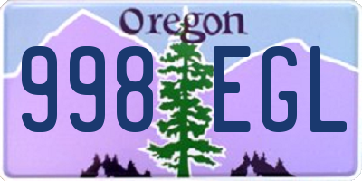 OR license plate 998EGL