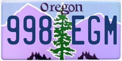 OR license plate 998EGM