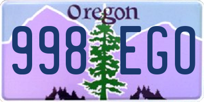 OR license plate 998EGO