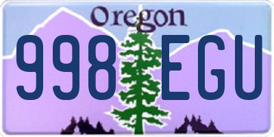 OR license plate 998EGU