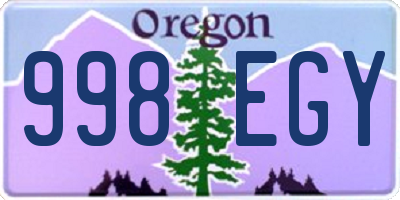 OR license plate 998EGY