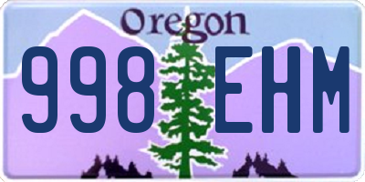 OR license plate 998EHM