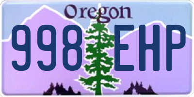 OR license plate 998EHP