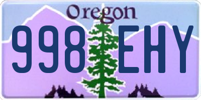 OR license plate 998EHY