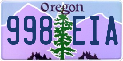 OR license plate 998EIA