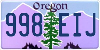 OR license plate 998EIJ