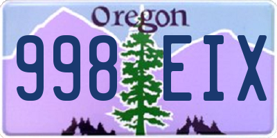 OR license plate 998EIX