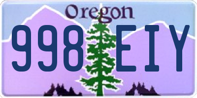 OR license plate 998EIY