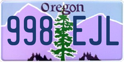 OR license plate 998EJL