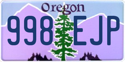 OR license plate 998EJP