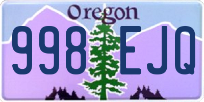 OR license plate 998EJQ